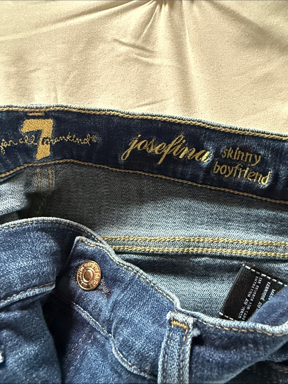 7 For All Mankind Women’s Dark Blue Skinny Jeans - Picture 3 of 6
